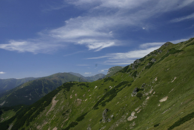 Pohled na horskou krajinu Nízkých Tater.